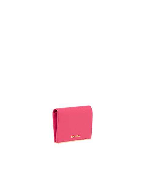 Peony Pink Small Saffiano Leather Wallet 